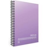 Mikasso Fresco Spiral Düz Pp Defter A4 96 Yaprak Kareli Sert Spiralli Kareli 96 Yaprak Orta Boy Mor Okul Def - Çok Renkli