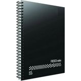 Mikasso Fresco Spiral Düz Pp Defter A4 96 Yaprak Kareli-Siyah Renk- Sert Spiralli Kareli 96 Yaprak Orta Boy - Çok Renkli