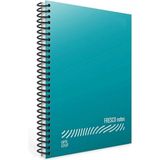 Mikasso Fresco Spiral Düz Pp Defter A4 96 Yaprak Kareli-Turkuaz Renk- Sert Spiralli Kareli 96 Yaprak Orta Bo - Çok Renkli