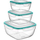 Mikasso Fresh Box 3'lü Saklama Kabı Set Şeffaf 3.3 Lt LC-300 Plastik Turuncu