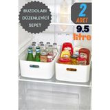 Mikasso Freshbox 2 Adet 9.5 Litre Dolap Içi Düzenleyici Sepet, Saklama Kutusu, Banyo ve Mutfak Organizeri Pl