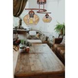 Mikasso Fuji Modern Dekoratif Kahverengi Bal Camlı Salon - Mutfak - Yatak Odası 2 Li Avize Cam 2 E27 Kahvere - Çok Renkli