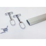 Mikasso Gardırop Elbise Askı Borusu Alüminyum Dolap Borusu 1 Adet 120 cm ve Boru Başlığı Beyaz