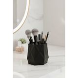Mikasso Geometrik Siyah Kalemlik & Makyaj Fırçalık | 8X10 cm Modern Organizer Plastik Siyah 1 - Çok Renkli