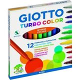 Mikasso Gıotto Turbo Color 12'li Keçeli Kalem Keçe Uçlu Kalem 12 Renk Sarı - Çok Renkli