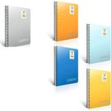 Mikasso Gıpta 120 Yaprak A4 Chromo Spiralli Plastik Kapak Kareli Defter 1341 Karton Spiralli Kareli 120 Yapr - Çok Renkli