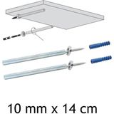 Mikasso Gizli Raf Tutucu / 14 cm x 10 mm (2'li Takım) Beyaz