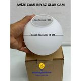 Mikasso Glob Beyaz Cam Avize Camı Cam 1 E27 Beyaz Salon / Oturma Odası - Çok Renkli