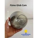 Mikasso Glob Füme Cam Avize Camı Cam 1 E27 Gri Salon / Oturma Odası - Çok Renkli