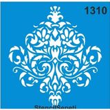 Mikasso Göbek Deseni Duvar Stencil Şablon ST1310 30X30 cm - Çok Renkli