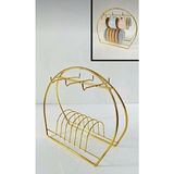 Mikasso Gold 6 Kancalı Fincan Askısı Lüks Bardak Standı Fincanlık Fincanorganizer Metal Altın