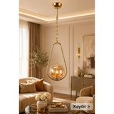 Mikasso Gold Damla Tekli Avize Metal 1 E27 Altın Salon / Oturma Odası - Çok Renkli