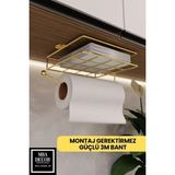 Mikasso Gold Montajsız Kolay Kurulum Peçetelik & Kağıt Havluluk Ergonomik Tasarım - Modern Mutfak Sofra Altı - Çok Renkli
