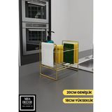 Mikasso Gold Paslanmaz Tezgah Üstü Mutfak Düzenleyici - Ergonomik Sünger Bez Detarjan Organizeri Metal Çok R - Çok Renkli