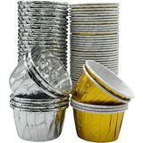 Mikasso Gold ve Silver Muffin Kek Kapsülü Altın Gümüş 50LI - V Kağıt Çok Renkli