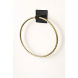 Mikasso Gold Yuvarlak Yapışkanlı Yuvarlak Havluluk | Mutfak ve Banyo Havlu Askılığı | Çap 17 cm Altın