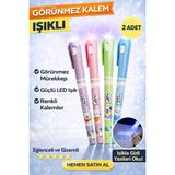 Mikasso Görünmez Kalem Işıklı – LED Işıklı Gizli Yazı Kalemi (2 Adet) Beyaz - Çok Renkli