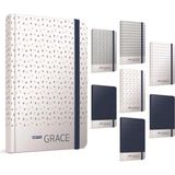 Mikasso Grace Ip Dikişli Sert Kapak Lastikli Not Defteri 19X26CM 120 Yaprak Çizgili (2 Li Paket) 4379 Küp No - Çok Renkli