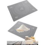 Mikasso Gri Büyük Boy Silikon Hamur Açma Matı Ölçülü Çok Amaçlı Hamur Matı / Örtüsü 40X50 cm Silikon