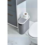 Mikasso Gri Kapaklı Wc Kağıtlıklı Çöp Kovası & Ofis Çöp Kovası 10 Lt Belirtilmemiş Krem - Çok Renkli