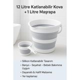 Mikasso Gri Katlanır Su Kovası ve Maşrapa Gri - Çok Renkli