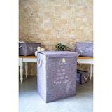 Mikasso Gri Keçe Kapaklı Mega Kutu Çamaşır Sepeti Eşya Saklama Kutusu 55X41X30 cm Bambu Çok Renkli