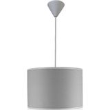 Mikasso Gri Kumaş Avize Silindir Çap 30 cm Keten Sarkıt AV131 Kumaş 1 E27 Gri Salon / Oturma Odası - Çok Renkli