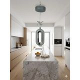Mikasso Gri Oval Ledli Kristal Tekli Modern Avize(3renk) Krom 1 Belirtilmemiş Gri Salon / Oturma Odası - Çok Renkli