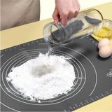 Mikasso Gri Silikon Yapışmaz Hamur Açma Matı, Ölçekli Hamur Açma Altlığı Masa Tezgah Yüzey Koruyucu 50X40CM