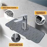 Mikasso Gri Su Tutucu Musluk Matı Mutfak Banyo Için Koruyucu Musluk Lavabo Bulaşık Süngeri Plastik Gri - Çok Renkli