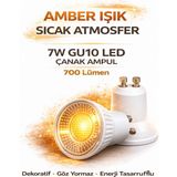Mikasso GU10 Çanak Ampul Amber Işık 7W LED | Tekli | Dekoratif Ambiyans Aydınlatma - Çok Renkli