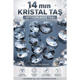 Mikasso Halkasız 50 Adet || Avize Taşı 14 mm Kristal Avize |||| Taşı Kristal Işlenmiş Parlak Orjinal Kristal - Çok Renkli