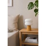 Mikasso Halo Modern Dekoratif Altın Sarı Abajur Masa Lambası - 29CM - Komodin ve Yatak Odası Lambası Plastik - Çok Renkli