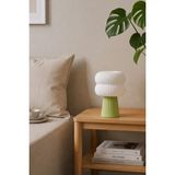 Mikasso Halo Modern Dekoratif Matcha Abajur Masa Lambası - 29CM - Komodin ve Yatak Odası Lambası Plastik Yeş - Çok Renkli