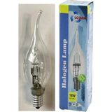 Mikasso Halojen Ampul( 18W=25W ) ( E14 ) ( Şeffaf & Kıvrık ) ( Sarı Renk ) Mum Ampul ( 205 Lumen )