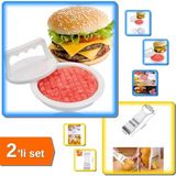 Mikasso Hamburger Yapma Pres ve Köfte Kalıbı + Rende Soyacak 5 Fonksiyonlu Sebze Meyve - 2li Set Z1N5F0 Plas