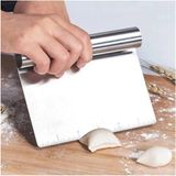Mikasso Hamur Kazıyıcı ve Kesici Spatula Ölçekli Çelik Pasta Sıvama Aparatı 15 cm Çelik Gri