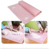 Mikasso Hamur Matı Silikon Ölçekli Hamur Açma Örtüsü 50*40 cm Pembe Renk Silikon