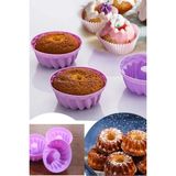 Mikasso Harika Avm 6 Lı Mini Göbekli Silikon Muffin Kek Kalıbı (Renk: Lila) Silikon Mor