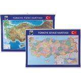 Mikasso Harita Türkiye Fiziki ve Siyasi 70X100 cm (Çift Taraflı Selefonlu 1 Adet) G-999 Yapışkanlı Not Kağıd - Çok Renkli