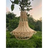 Mikasso Hasır Avize Salon Bahçe Balkon Oda Sarkıt El Örmesi Hand Made Dekoratif Aydınlatma Hasır 1 E27 Haki - Çok Renkli