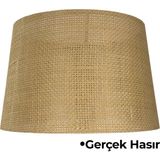 Mikasso Hasır Hazeran Rattan Doğal Lambader Şapkası Kumaş 0-100 Kahverengi - Çok Renkli