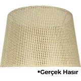 Mikasso Hasır Krem Doğal Lambader Şapkası Kumaş 0-100 Bej - Çok Renkli