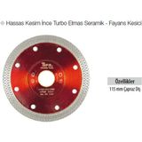 Mikasso Hassas Kesim Ince Turbo Elmas Seramik - Fayans Kesici 115 mm Çapraz Diş - Çok Renkli
