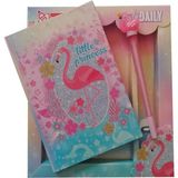 Mikasso Hatıra Defteri Kilitli Kız Modeli Günlük Defteri Flamingo Hediye Kutulu 80 Yaprak Çizgili 1 Adet Ser - Çok Renkli
