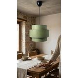 Mikasso Hazeran Rattan Hasır 3 Katlı 30X25 cm Başlıklı Pasta Model Tekli Sarkıt Avize Aydınlatma Modelleri H - Çok Renkli