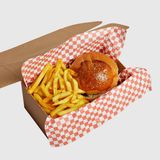 Mikasso Hazır Fastfood Ambalaj Kağıdı (Kırmızı Pötikare Desenli) 500 Adet Hazır Fastfood Ambalaj Kağıdı (Kır - Çok Renkli