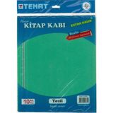 Mikasso Hazır Kitap Kaplığı Buzlu Yeşil 10 Adet - Yeşil Sert Düz Çizgili 120 Yaprak Orta Boy Çok Renkli Okul