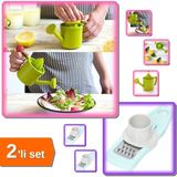 Mikasso Hazneli Limon+Narenciye Sıkacağı + Sarımsak Rendesi - Pratik Mutfak Yardımcısı Set - KHG742 Sert Pla