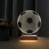 Mikasso Hediyelik Futbol Gece Lambası Ahşap Beyaz - Çok Renkli